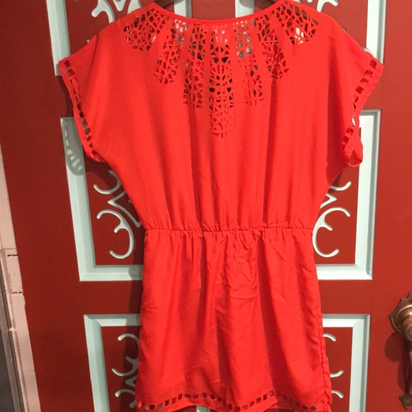 Red/Orange Cut Out Dress Size Medium - Picture 11 of 12